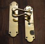 Victorian Long Back Scroll, Polished Brass Handles Without Keyhole (M67PB)